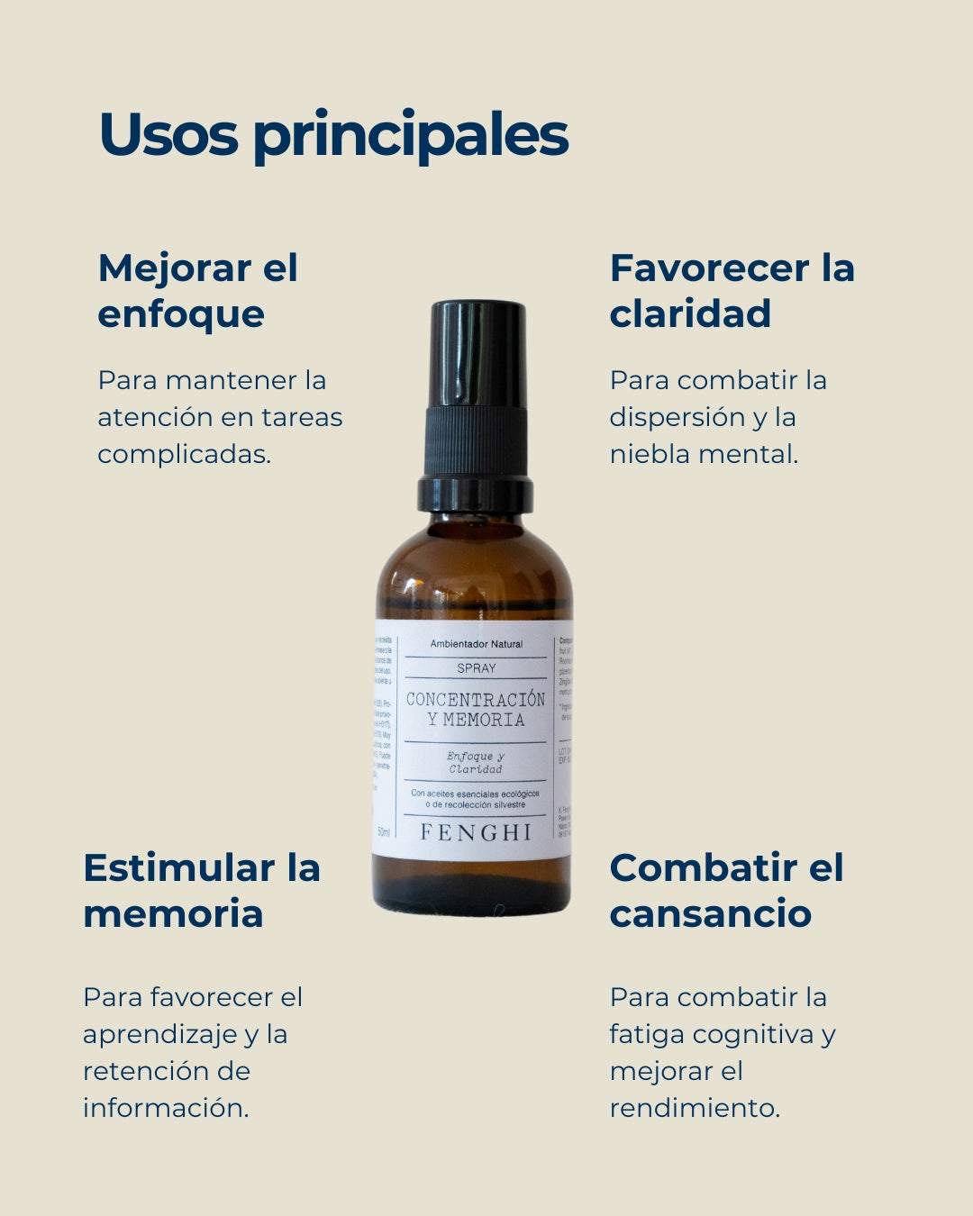 Spray concentración y memoria