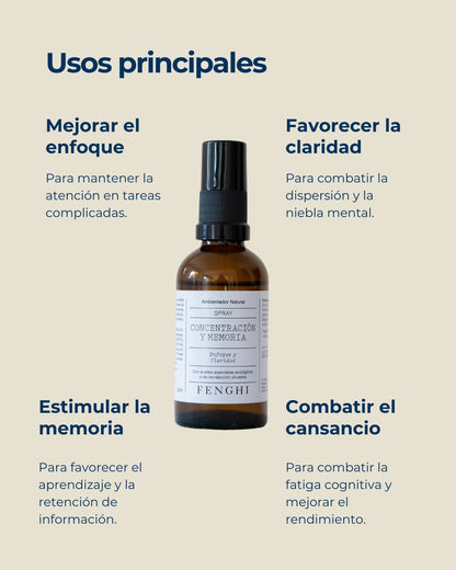 Spray concentración y memoria