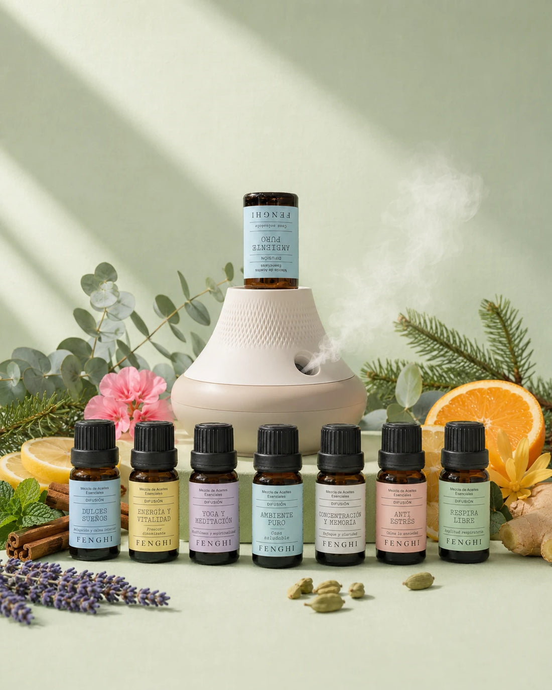 Pack difusor Etnalia con 7 mezclas de difusión