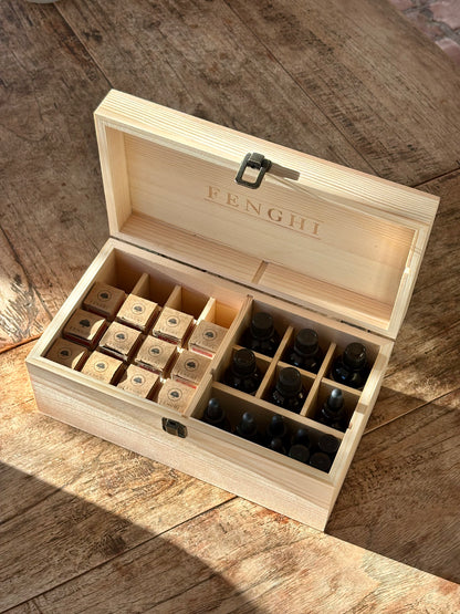Caja de almacenaje de aromaterapia
