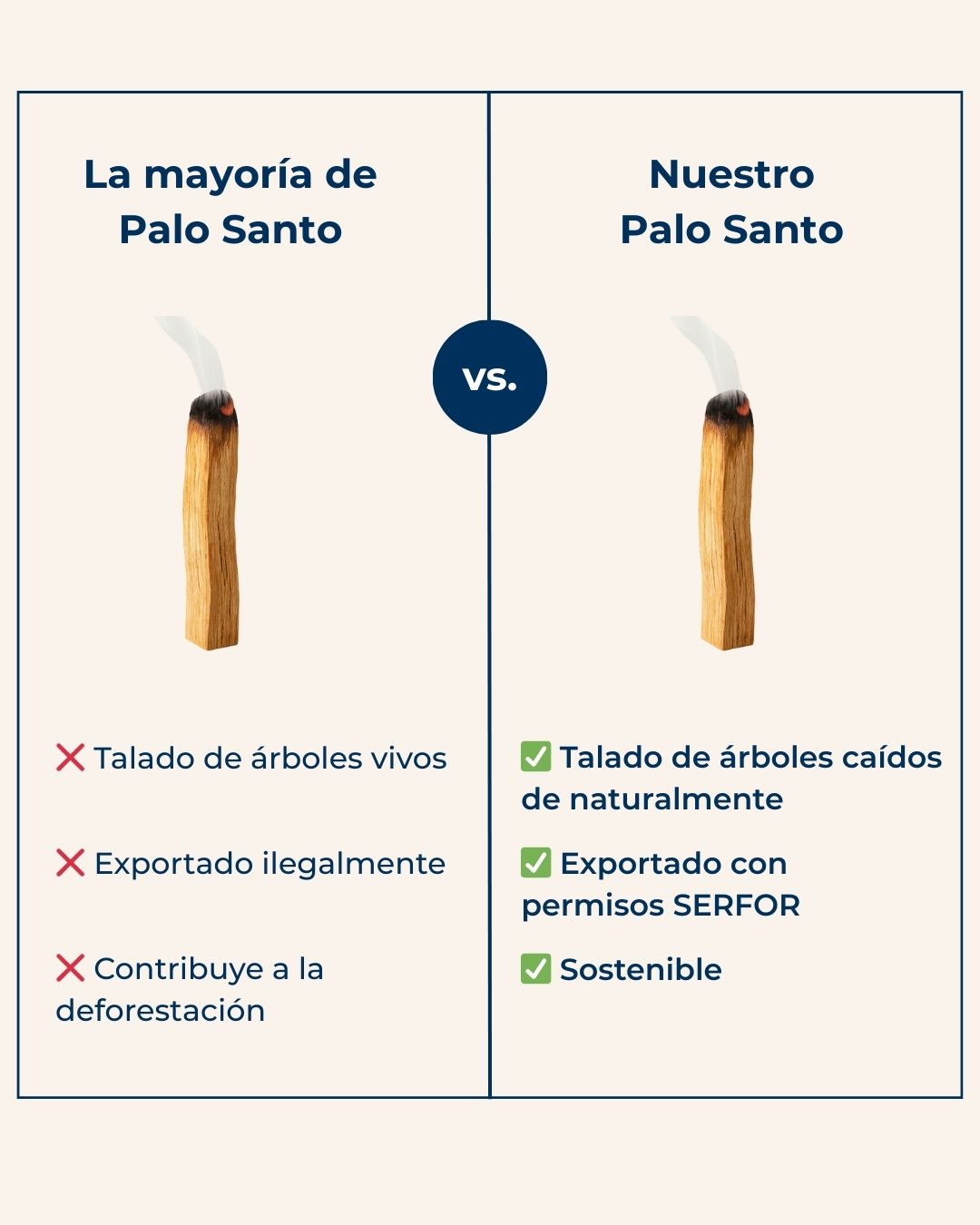 Palo santo sostenible y de comercio justo